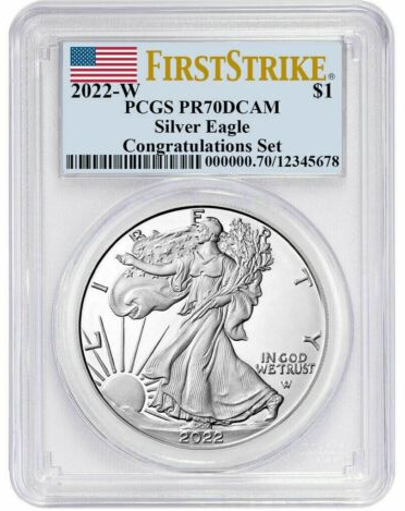 2022-W Proof $1 American Silver Eagle Congratulations Set | escape