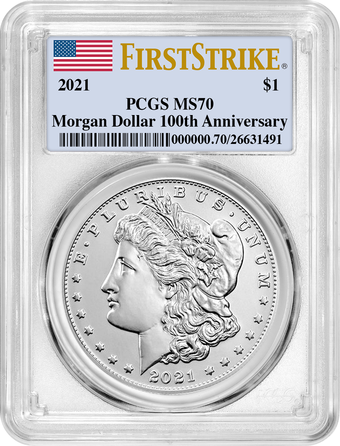 2021 Morgan Silver Dollar (P) No Mint Mark Graded