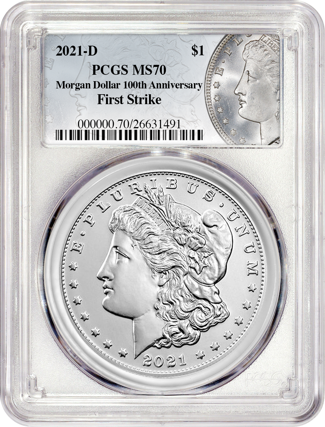 2021 Morgan Silver Dollar with D Mint Mark Graded