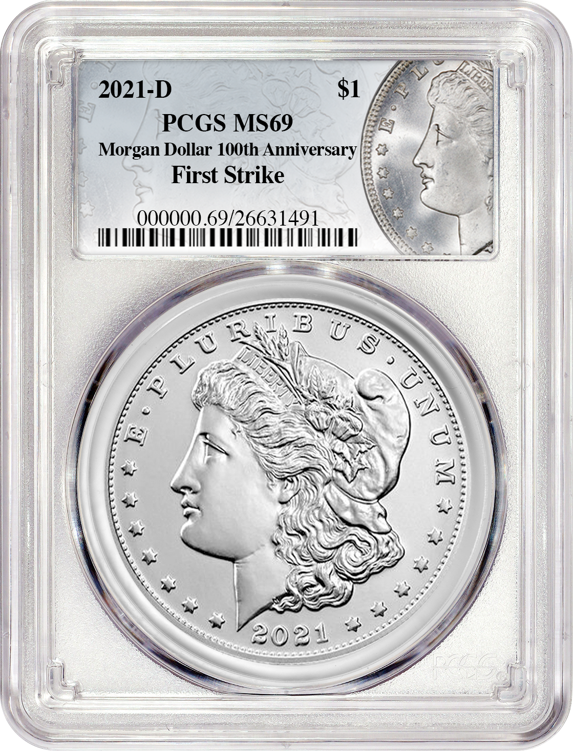 Knox Mint | Morgan 2021 Silver Dollar with D Mint Mark - PCGS Graded