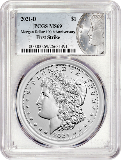 2021 Morgan Silver Dollar with D Mint Mark Graded