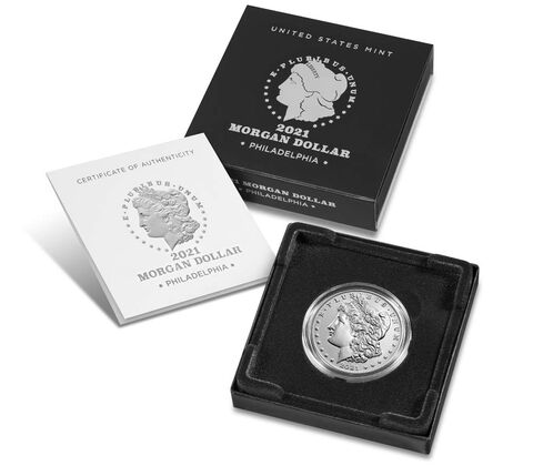 Morgan 2021 Silver Dollar No Mint Mark with original box