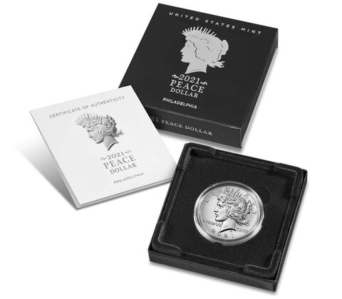 Peace dollar 2021 comes with it's original box